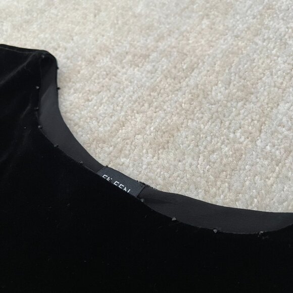 Eileen Fisher Black Silk Velvet Sleeveless Blouse Tank Top L - Picture 7 of 8